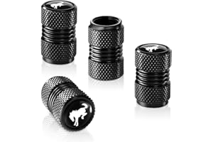 XIGRALUCK Tire Valve Stem Cap for Ford Bronco Metal Tire Stem Cover with Belt O-Ring Air caps Sports Accessories 4 Pieces (Black)