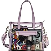 Clear Tote Bag for Women Thick PVC Clear Bag Transparent Stadium Bag with Guitar Strap