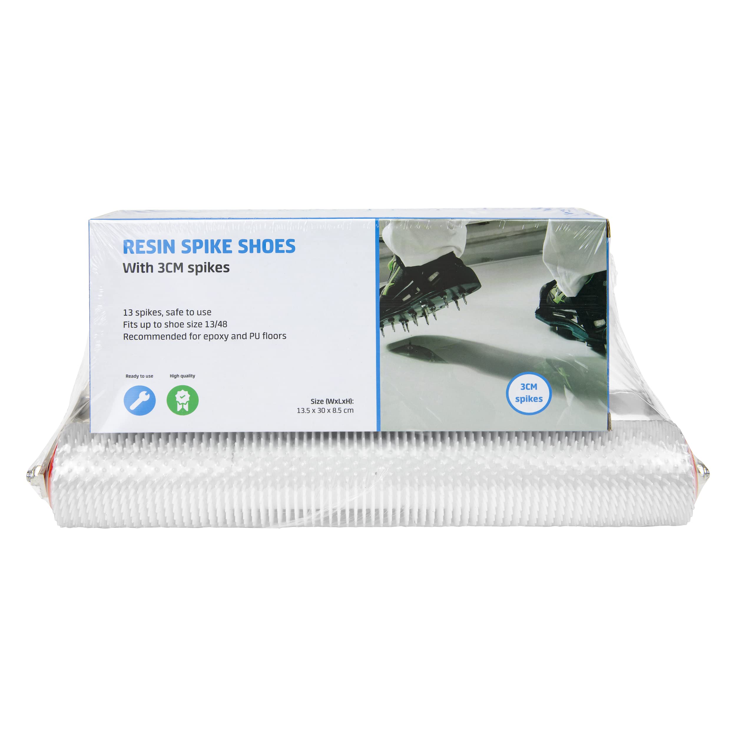 Professional Nail Shoes with Ventilation Roller 40 cm Set 13 Nails 3 cm Pre-Assembled for Epoxy Floors and PU Floors, Spiked Roller, Nail Roller, Nail Sole, Screed Shoes