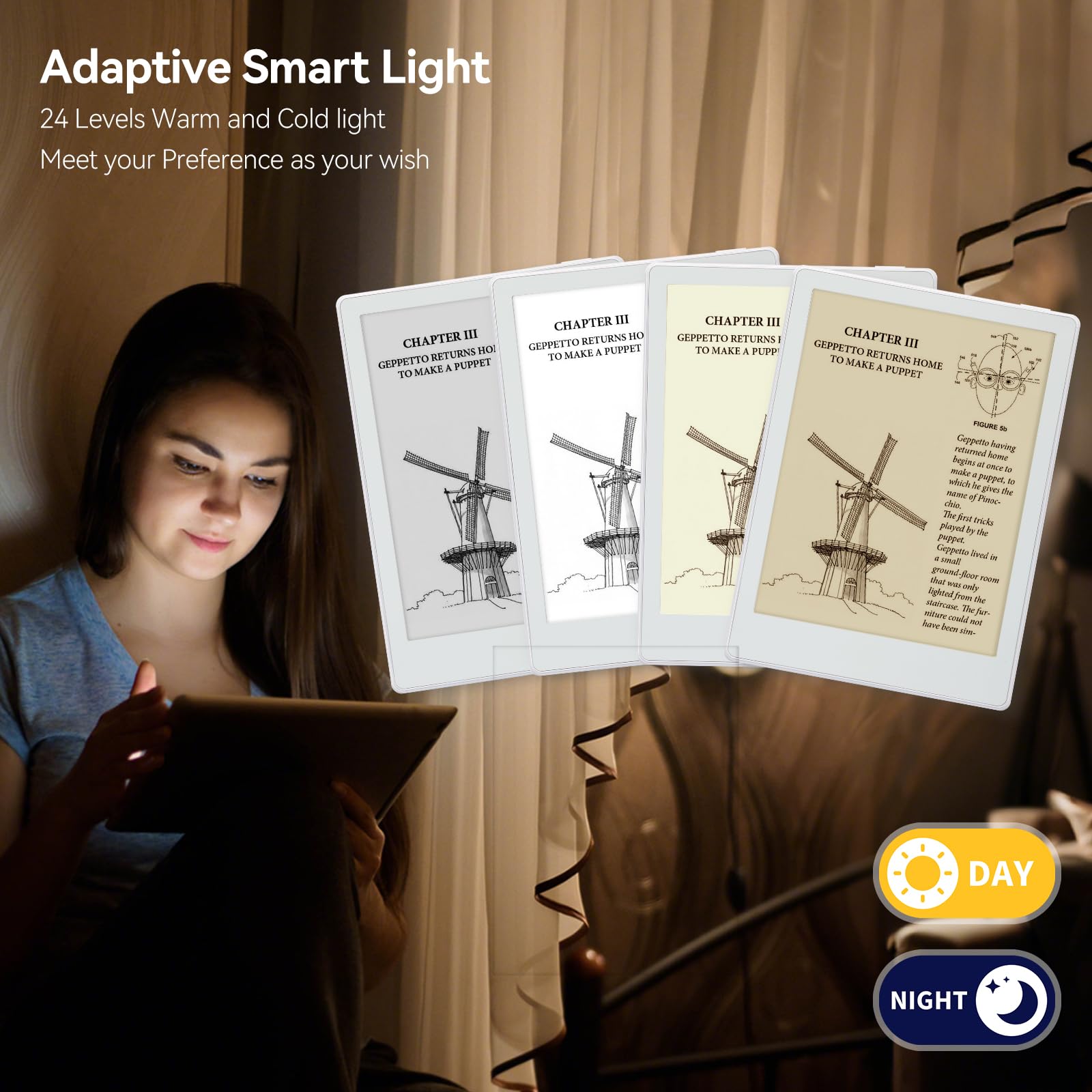 Meebook E-Reader M8 | 7.8' Eink Carta Screen | 300PPI Smart Light | Android 14 | Octa Core Processor | Dual Mics&Speakers | Support Play Store | Hand Writing | 4GB+64GB | Micro-SD Slot | White