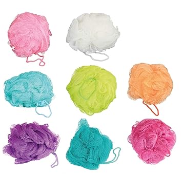 5 er Set Duschblumen, Badeschwamm, Duschschwamm, synthetischer Schwamm, Duschpuschel, Duschblume
