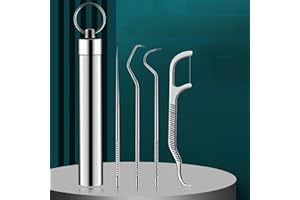 Stainless Steel Toothpicks,Portable Reusable Toothpicks Pocket Set,Multi-Tool Design with Storage Tube for Outdoor Picnic Tra