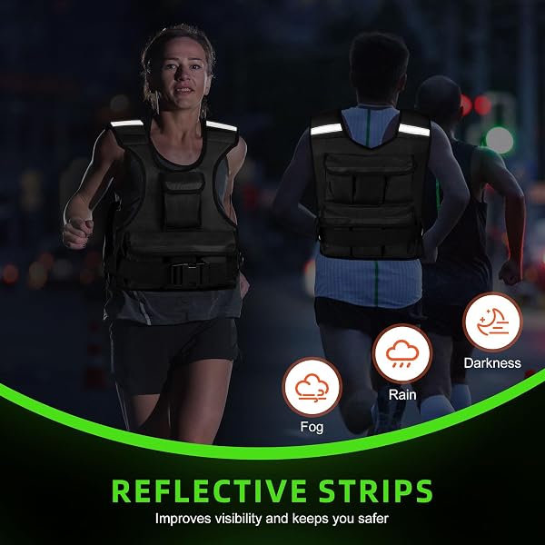 ADJUSTABLE WEIGHTED VEST FOR WOMEN, CUSTOMIZABLE 0-18 LBS STRENGTH TRAINING VEST WITH 10 REMOVABLE SANDBAG, BREATHABLE DESIGN, REFLECTIVE SAFETY STRIPS & MULTI-PURPOSE POCKETS FOR RUNNING, HIKING, AND FITNESS