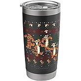 Disney Christmas Winnie The Pooh Tigger Ugly Sweater Stainless Steel Insulated Tumbler