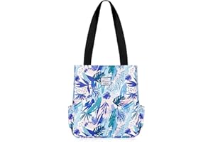 KAMO Floral Tote Bag - Waterproof Lightweight Handbags Travel Shoulder Bag for Hiking Yoga Gym Swimming Travel Beach