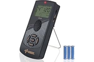 Sondery Digital Metronome for Guitar Piano Drum and All Instruments, Woman Vocal Counting Option, Direct Controls via Buttons, Easily Reading Big Screen, Power by Batteries or USB