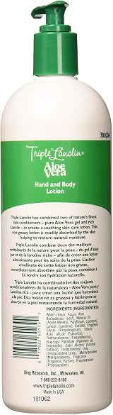 Triple Lanolin 590ml Aloe Vera Hand Body Lotion Dry Skin Moisturizer view 2