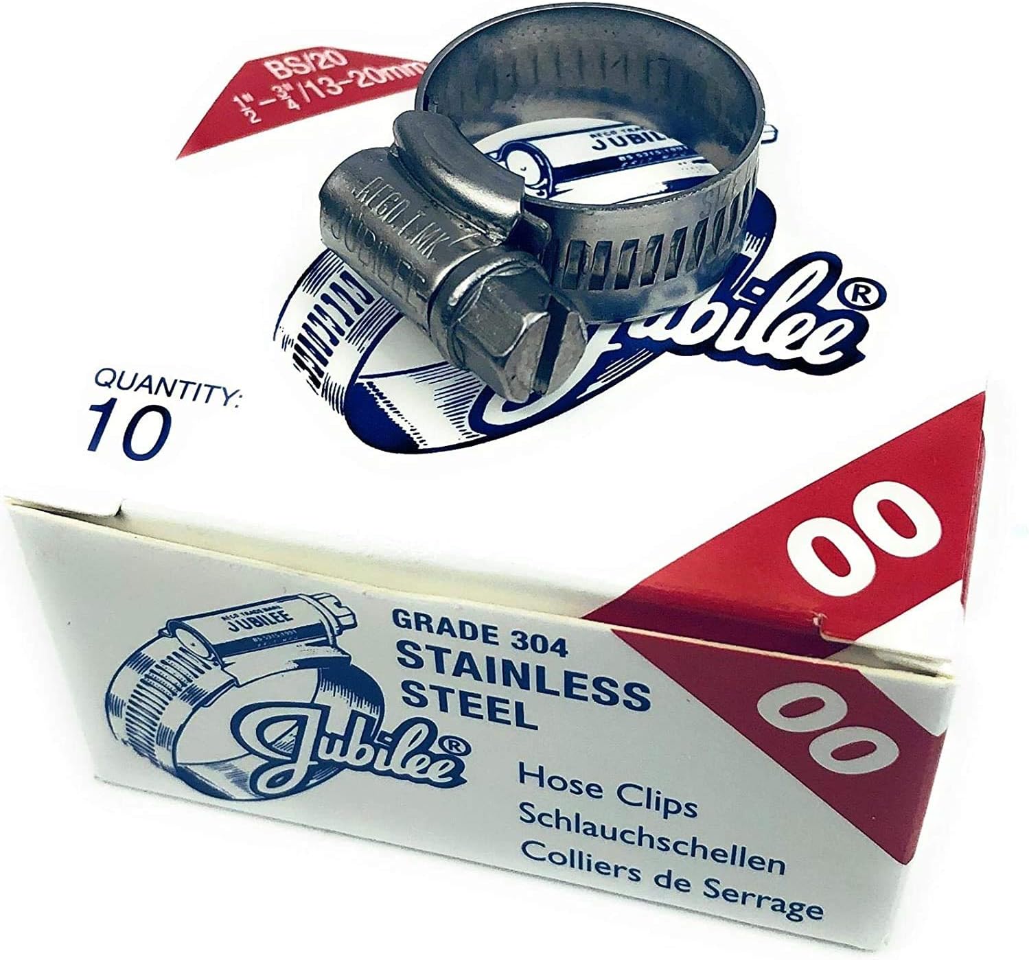 Jubilee® Stainless Steel SS304 Hose Clamp 25-35mm x 10, Silver