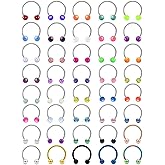 Vsnnsns Septum Rings 16G, Stainless Steel Piercing Jewelry - Horseshoe & Snake Bite Septum Nose Rings, 8MM & 10MM Silver