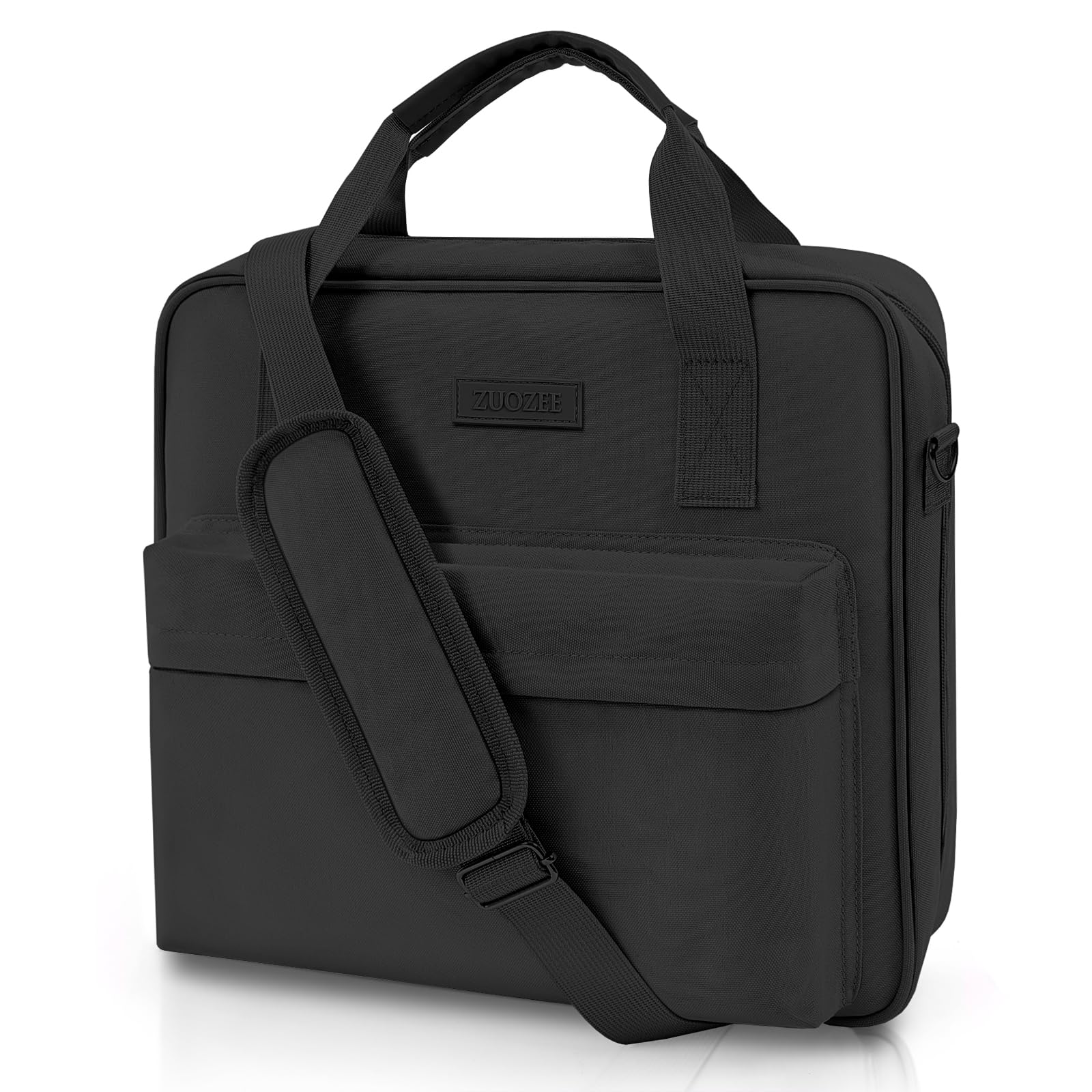Photo 1 of Zuozee Zipper Binder 3 Ring with Shoulder Strap and Handle, Black 2 Inch 3 Ring Binder with Zipper, Extra Pockets Holds 500 Sheets, Waterproof Trapper Keeper for Middle School & Work Organizer