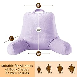 Sasttie Reading Pillow for Bed, Velvet Back Support