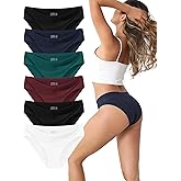 WAYIQE Women's Seamless Underwear 6-Pack, Like a Second Skin, No Show No Feel, Mid/Low Rise Bikini for Everyday Comfort