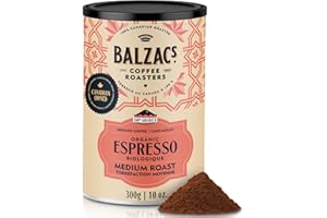 Balzac’s Coffee Roasters - Espresso Blend | Fairtrade Organic | Ground (Fine Grind) 100% Arabica Whole Bean Coffee | Filter D