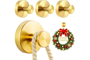AWROSE 4 Packs Suction Cup Hooks for Shower, Heavy-Duty Wreath Hangers for Front Door, No Drill Glass Door Wreath Hanger Hook No Damage for Walls Bathroom Kitchen Window Mirror Tiles Towel Coat Robe Loofah