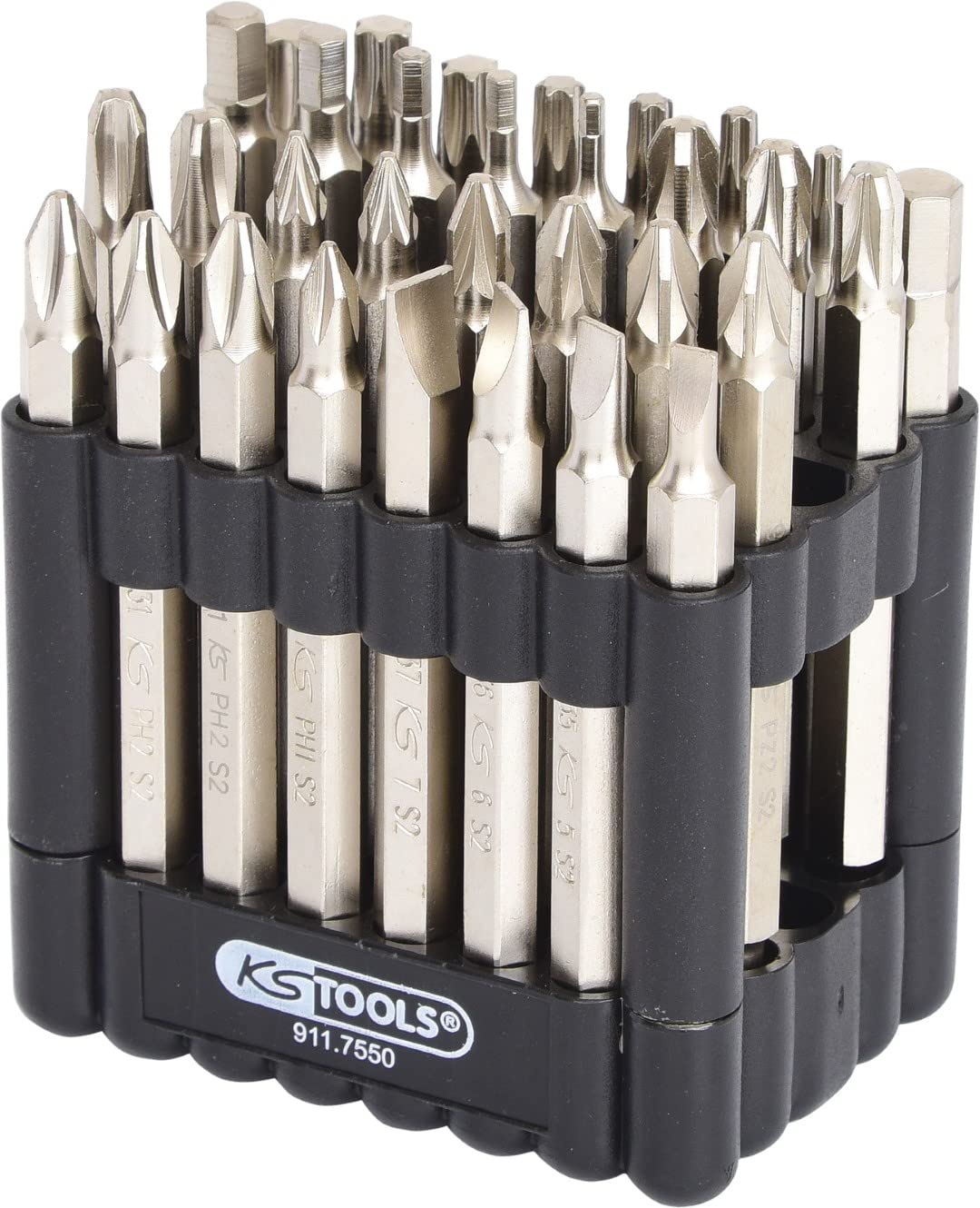 KS Tools 911.755 1/4-inch 75mm Classic Bit Set (32 Pieces)