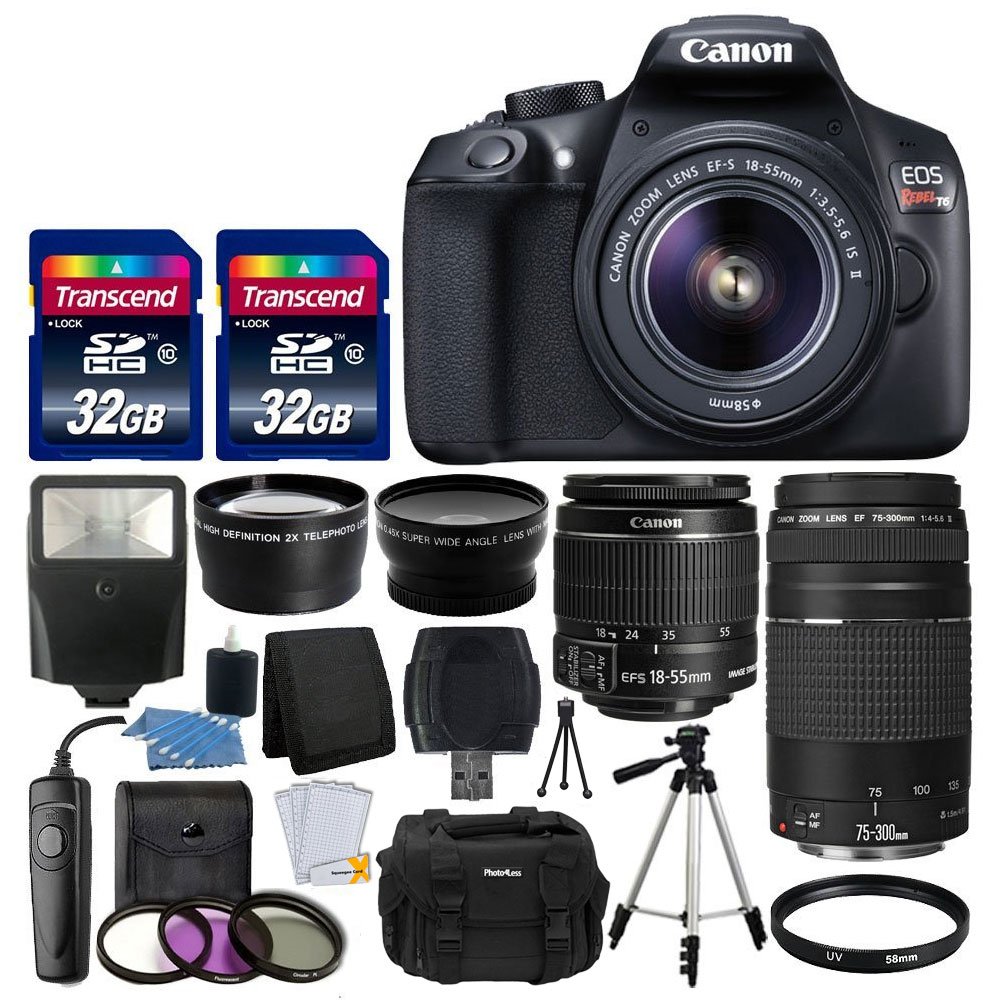 אלקטרוניקה Canon EOS Rebel T6 Digital SLR Camera + Canon 1855mm EFS