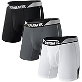 Separatec Mens Underwear Separate Pouch Boxer Briefs Breathable Cooling & Quick Dry Mesh Performance Underwear with Fly 3Pack