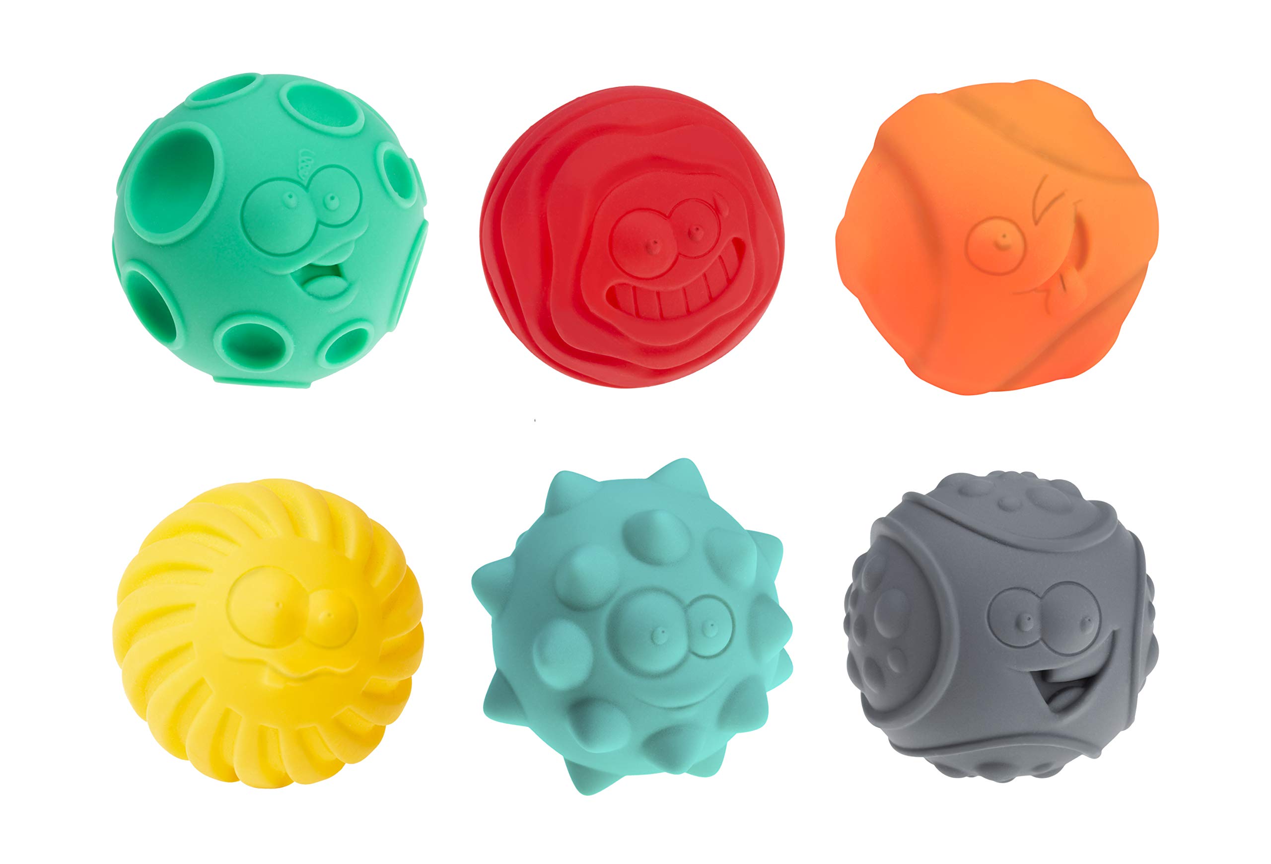 Soft Sensory Balls, Set of 6 Sensory balls, different textures and colors, Massage sensory balls, Fidget Toy, BPA-Free Non-Toxic balls