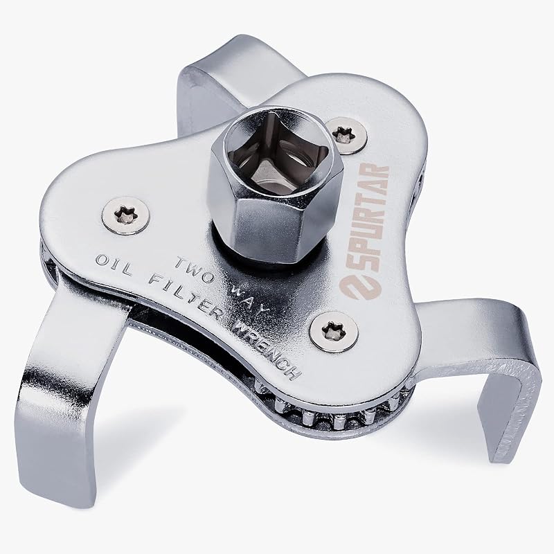 Spurtar 3 Jaw Oil Filter Wrench 64-116mm Adjustable Tool Car SUV Truck