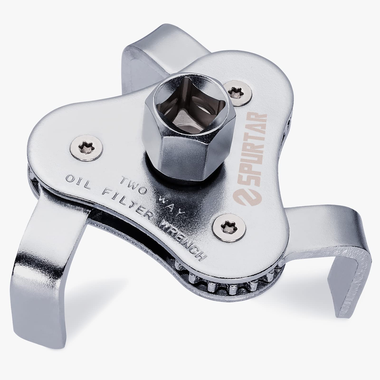 Spurtar Oil Filter Wrench 3 Jaw Oil Filter Removal Tool Adjustable 64mm-116mm for Car, SUV, Truck