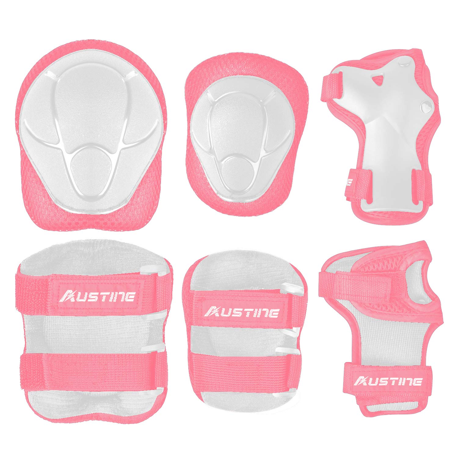 USTINE Skateboard Helmet, Bike Helmet, Protective Gear Set Knee Elbow Wrist Pads for Kids Boys Girls Toddler Youth Adults Multi-Sports Scooter Roller Skate Inline Skating Cycling Rollerblading