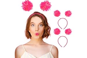 HODRME 2 Pieces Pom Pom Head Bopper-Yarn Spings Pom Headwear Party Headband for Adults and Kids