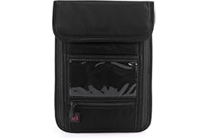 BTDAO RFID Blocking Passport Holder Wallet with Neck Stash Pouch for Traveling Security Credit ID Card