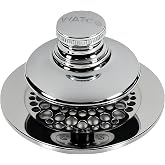 Watco Universal NuFit Push Pull Stopper, Silicone, 3/8 in. to 5/16 in. Combo Pin, Friction Pin, Grid, Universal Bath Tub Drain Stoppers, Easy Install, Hair Catcher, Replacement Tub Drain, Chrome