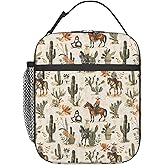 Plistiz Cowboy and Cactus Rustic Western Lunch Box for Women Men, Insulated Lunch Box, Reusable Lunch Bag for Office, Work, Picnic, Travel