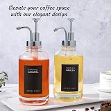 Joyfulmap 2 Coffee Syrup Dispenser with 18 Labels 500 ml Glass Bottles view 7