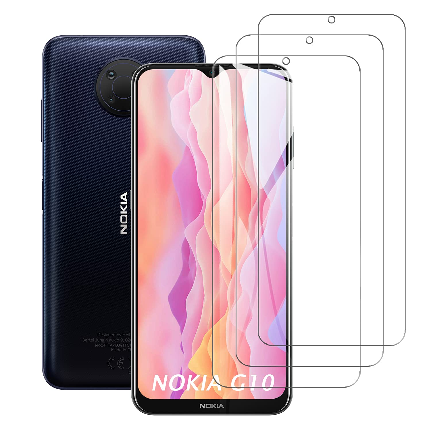 SCL Screen Protector Compatible with Nokia G10/G20 Screen Protector for Nokia G10/G20 Tempered Glass Film [3-Pack], [2.5D Rounded Edge Glass Film, Easy Installation, Bubble-free, 9H Hardness]