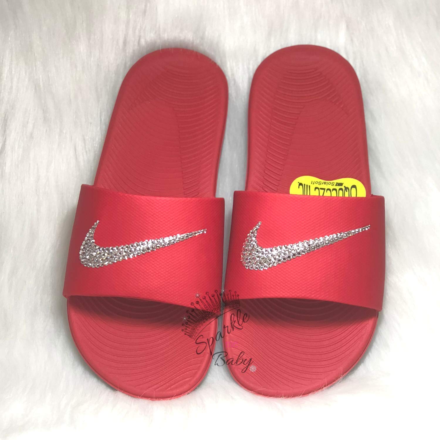 blinged out nike slides