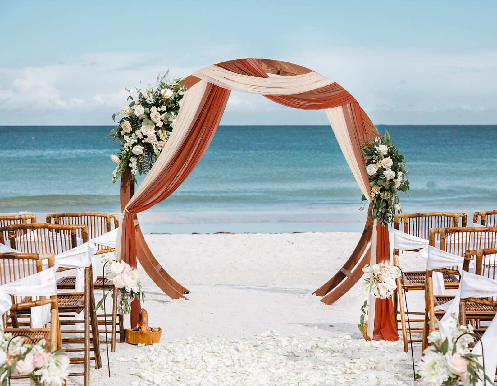 DearHouse 3 Panel Wedding Arch Draping Fabric,29.5