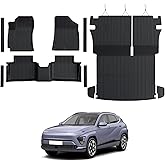 GALVAGNITE Floor Mats for Hyundai Kona Gasoline 2024-2026, All Weather Floor Mats Trunk Cargo Liner with Backrest Protectors and Door Sill Guards Accessories, Full Coverage Set