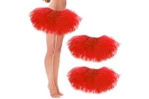 ILHSTY 3 Pack Women Teens Adult Tutu Skirt, 5 Layers Puffy Classic Tulle Tutus Skirts for Women Ballet Run Party Halloween Costume