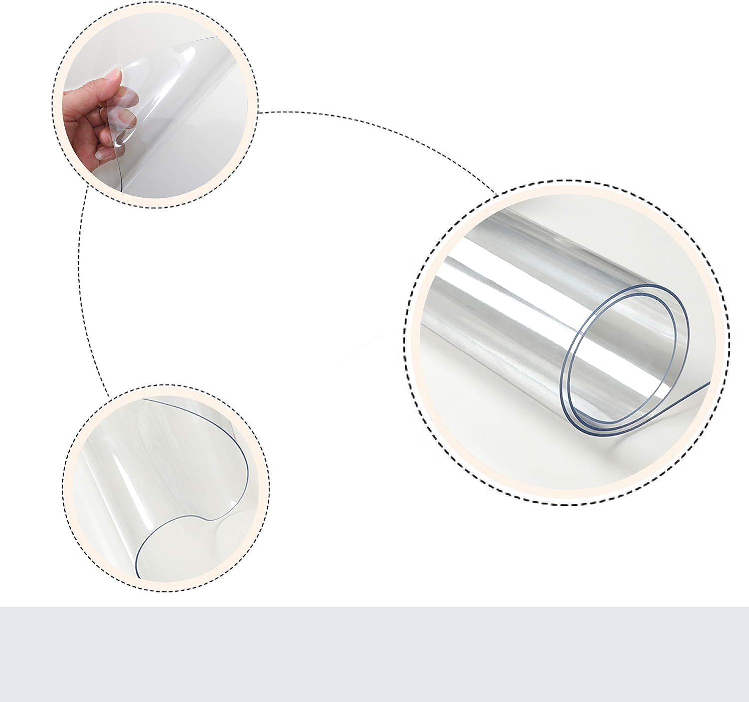 BUBM Clear Desk Pad,Table Mat 39.4x17 PVC Rectangular, PVC Table Cover Desk Pad Mat for Office & Computer Desk, Square with Rounded Corners, 1.5MM Thick: Home & Kitchen