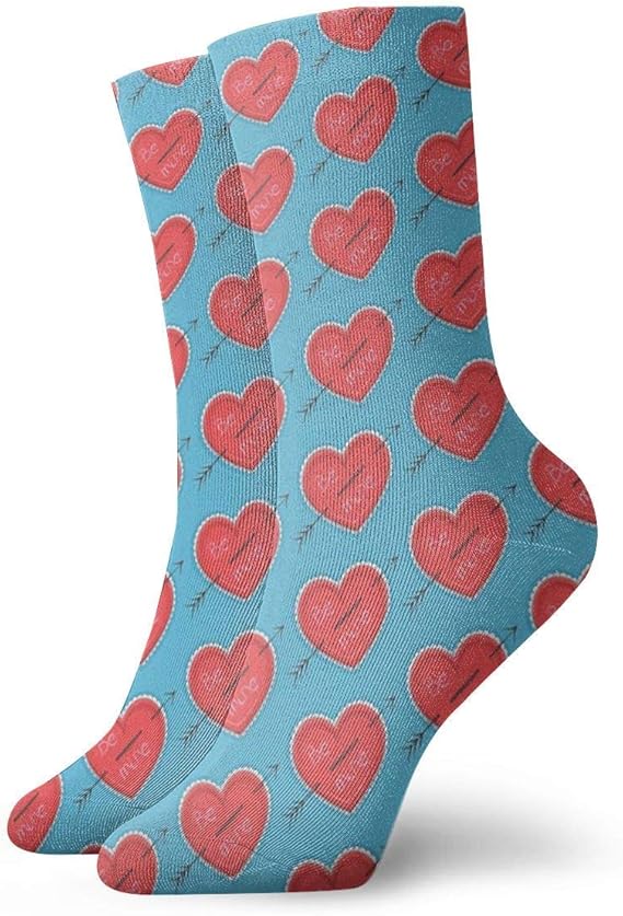 Valentine Socks Classic Leisure Sport Short Socks 30cm/11.8inch