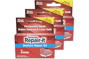Dentemp Denture Repair Kit (3-Repairs) (3 Pack)