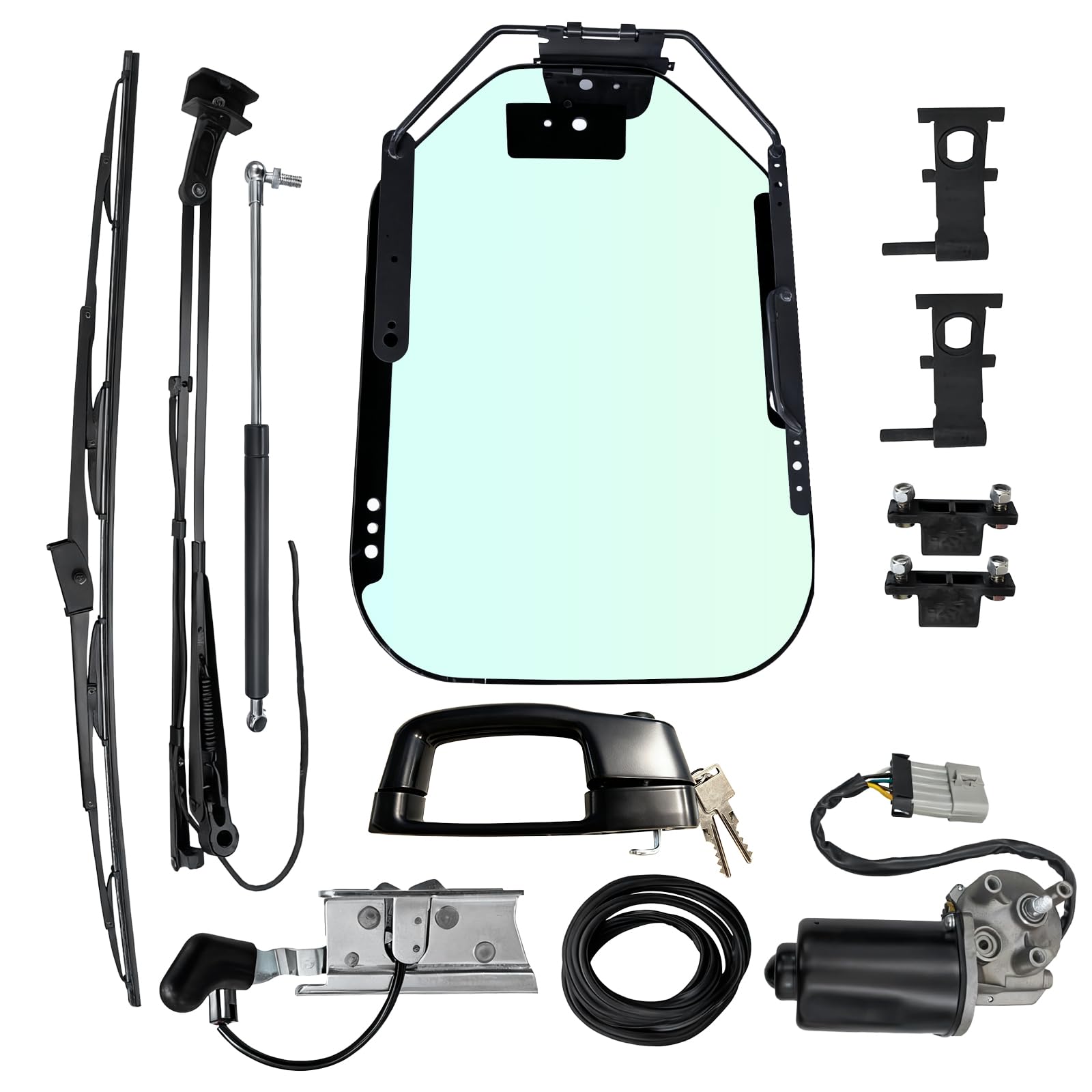 7120401 nuevo conjunto de vidrio para marco de puerta delantera compatible con Bobcat A770 AWD S modelos S590 S650 S770 S570 para cargadores compactos de orugas T590 T595 T650 T740 T450 Glass 7120402 7109662 7281063 7193725
