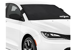 FrostGuard Plus | Winter Windshield Cover for Ice and Snow, Standard Size (Black) - Built-in Security Panels, Wiper Blade Coverage + Mirror Covers - Fits Standard Size Cars, 59 x 41 Inches