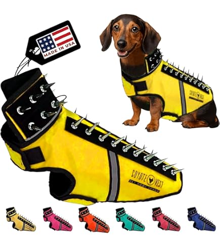 CoyoteVest CoyoteWhiskers Schutz-Nylon-Borsten für CoyoteVest oder SpikeVest Hundegeschirr-Weste, Hundezubehör, die Coyote, Hawk und Raptor Attacken abschrecken, 4 Stück, Regenbogen