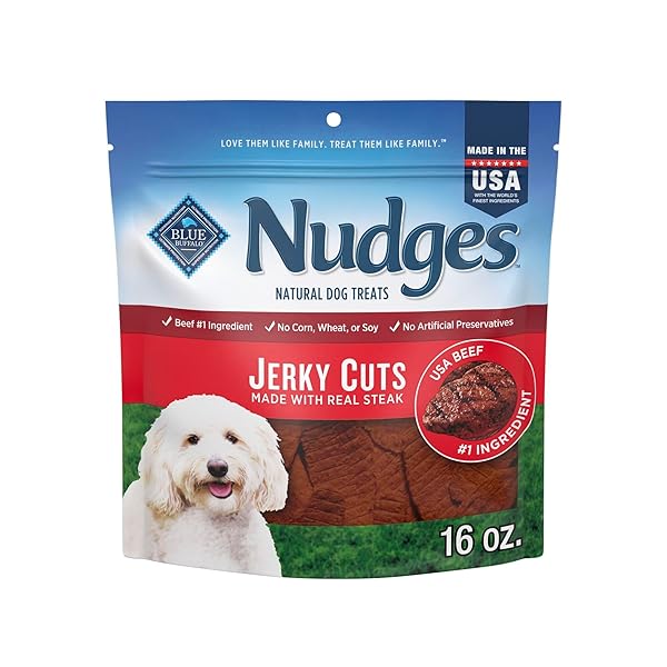 BLUE BUFFALO NUDGES JERKY CUTS DOG TREATS, MADE...