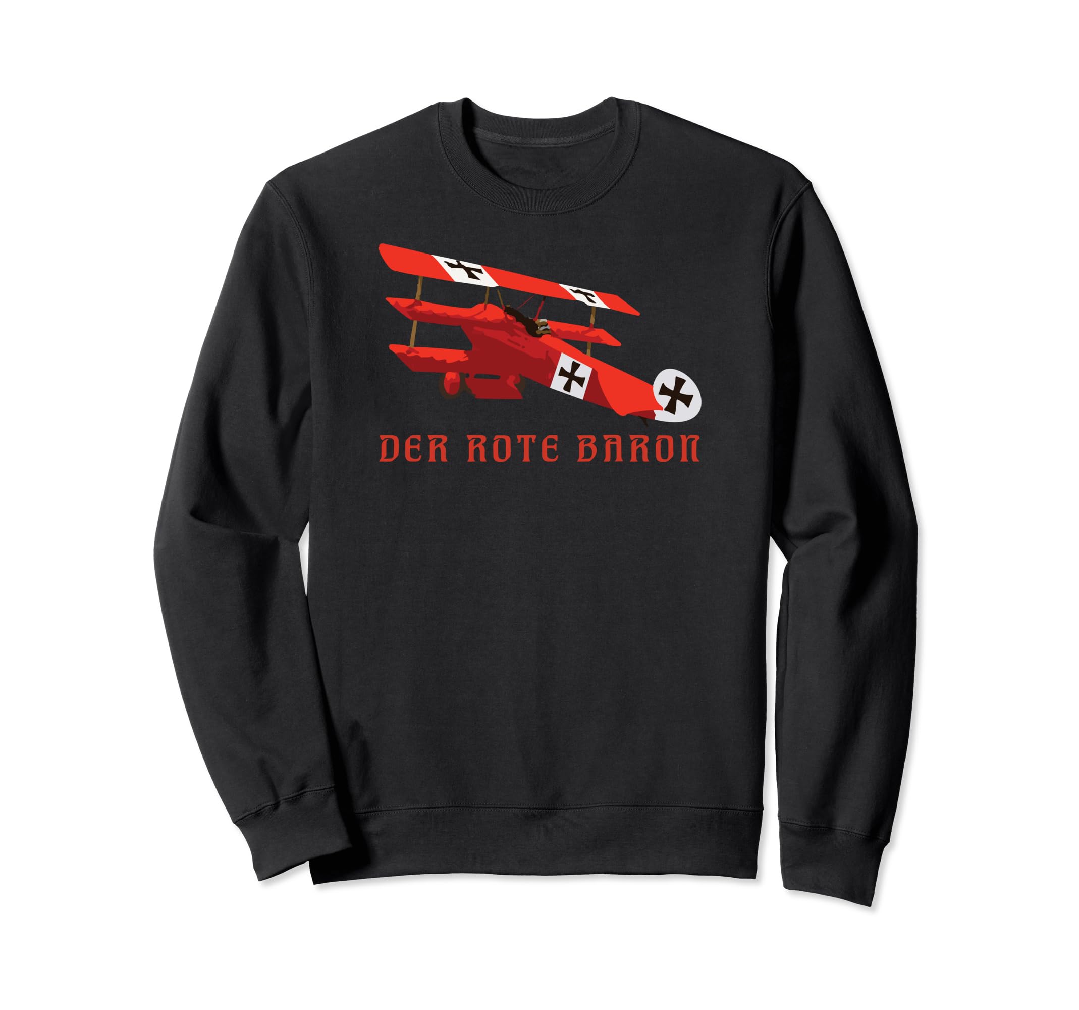 Red Rote Baron Fokker DR1 Triplane WWI Fighter Plane Sweatshirt