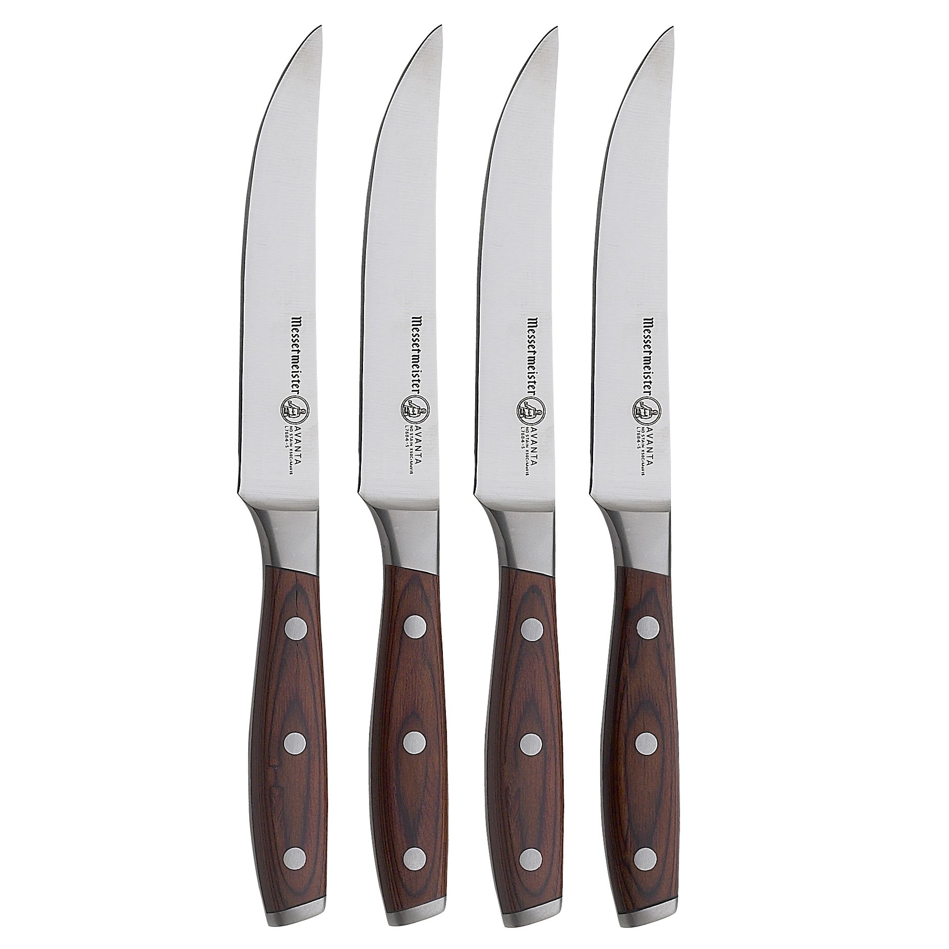 Messermeister Avanta 4Piece Fine Edge Steak Knife Set, Pakkawood