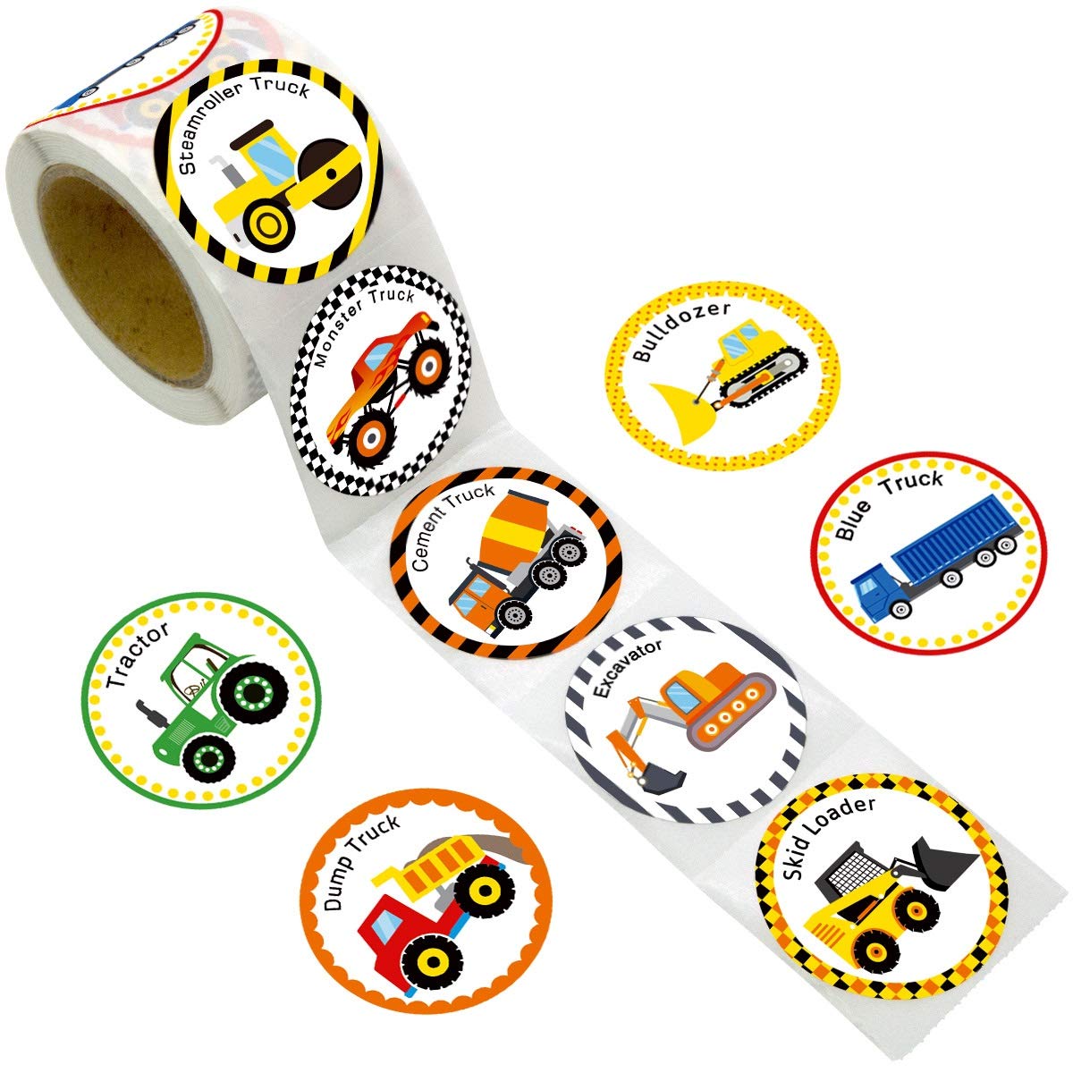 FANCY LAND Truck Stickers Perforated 200PCS 1 Roll for Construction Car Birthday Party