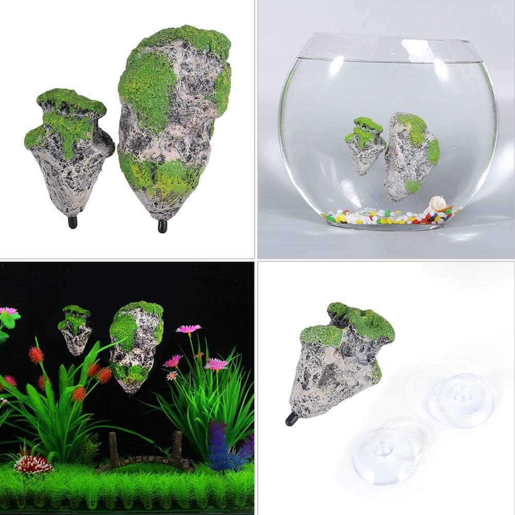 Zerodis Artificial Suspended Rock,Floating Moss Rocks Resin Stone Decorations Flying Suspended Stone Decoration(M) - Image 4
