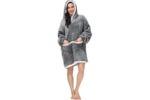 LUSJNGE Oversized Blanket Hoodie for Women Thick Sherpa Giant Hooded Sweatshirt Wearable Blankets for Adults Teens Girls