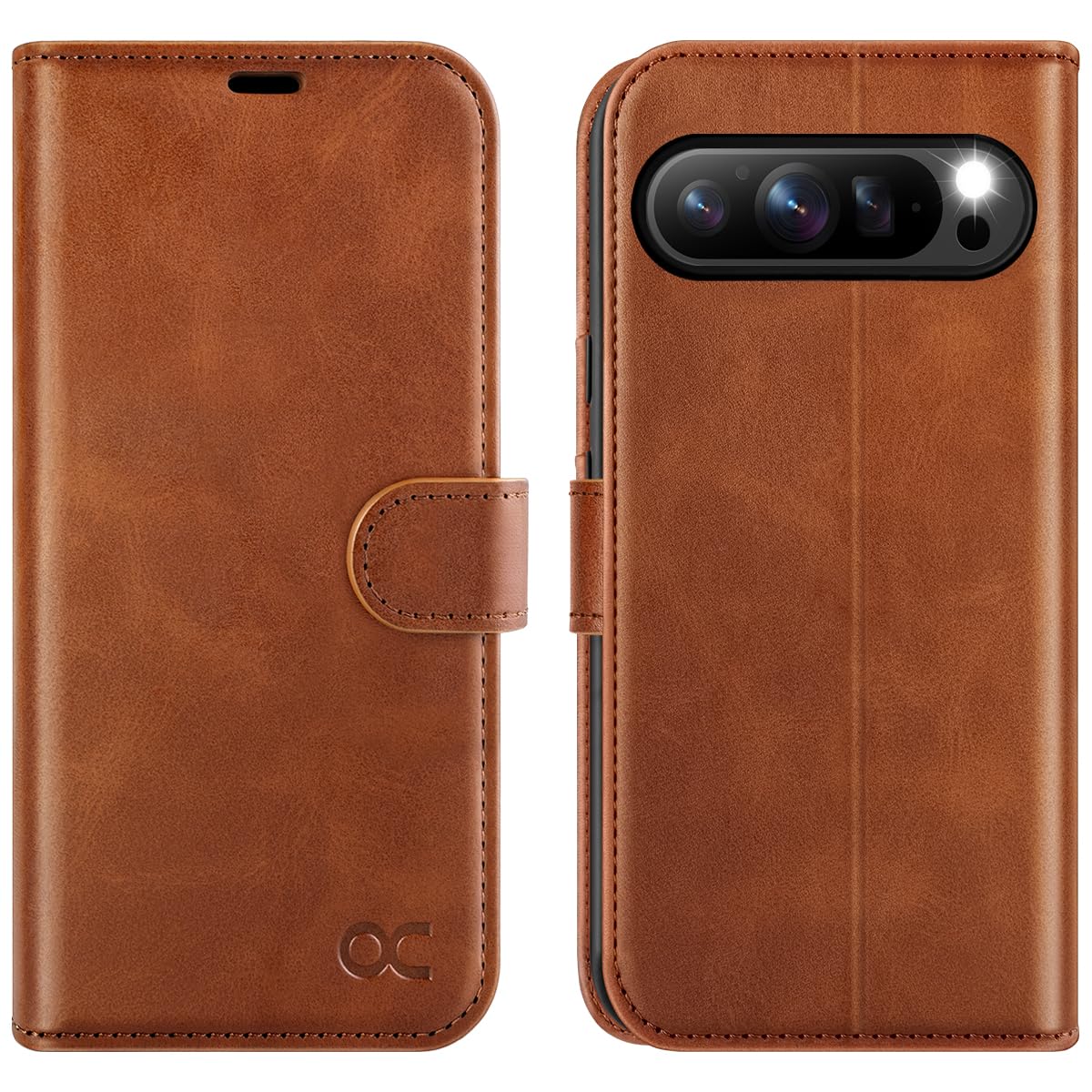 OCASE for Google Pixel 9 Case, Google Pixel 9 Pro Case PU Leather Wallet Phone Case with [Card Holders] [RFID Blocking] [Shockproof TPU] Magnetic Protective Flip Cover for Pixel 9/9 Pro, Brown