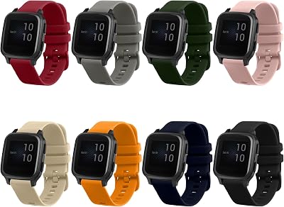 kwmobile 8x TPU Silicone Strap Set for Garmin Venu Sq Music/Sq Multicolor
