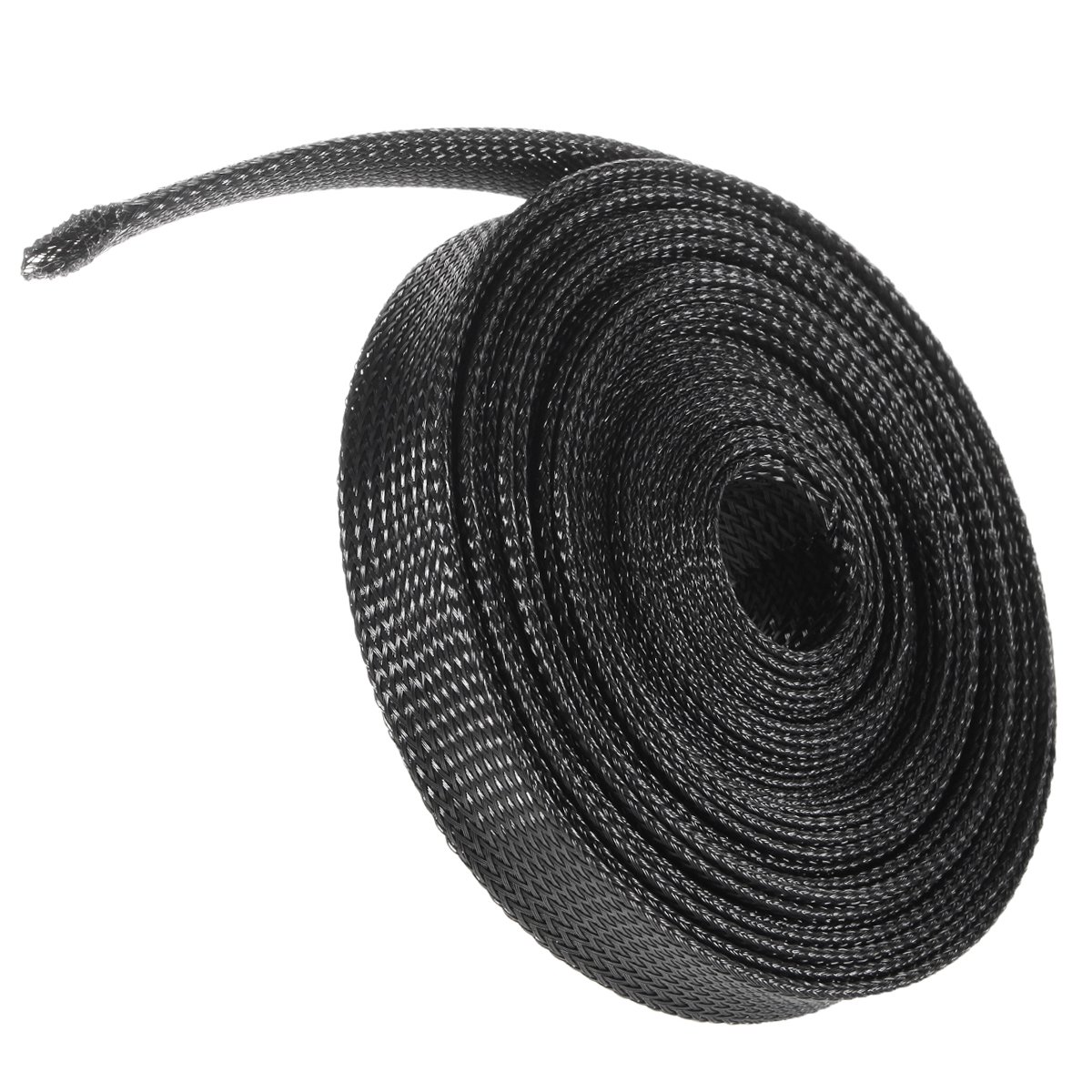 MASUNN 6m 8mm/10mm/12mm/15mm/20mm Wire Cable Sheathing Expandable Sleeving Braided Loom Tubing Black -8mm